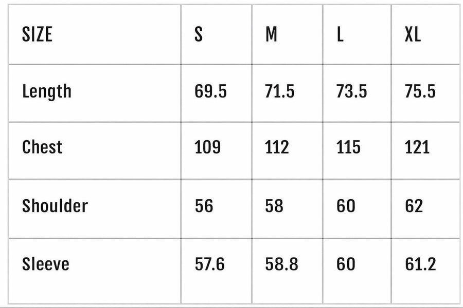 Size chart