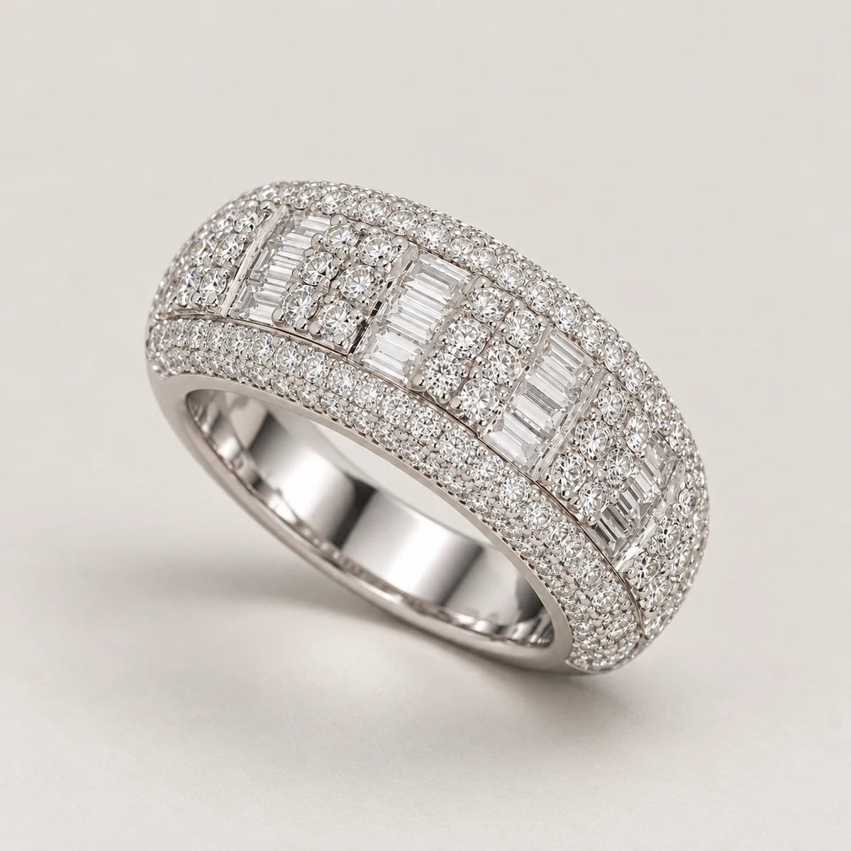 Baguette Ring, silver tone