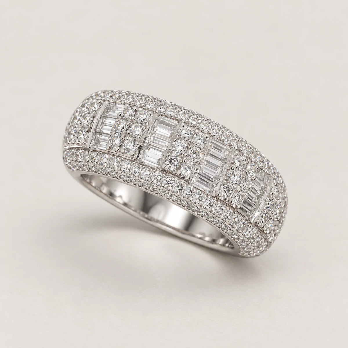 Baguette Ring, silver tone