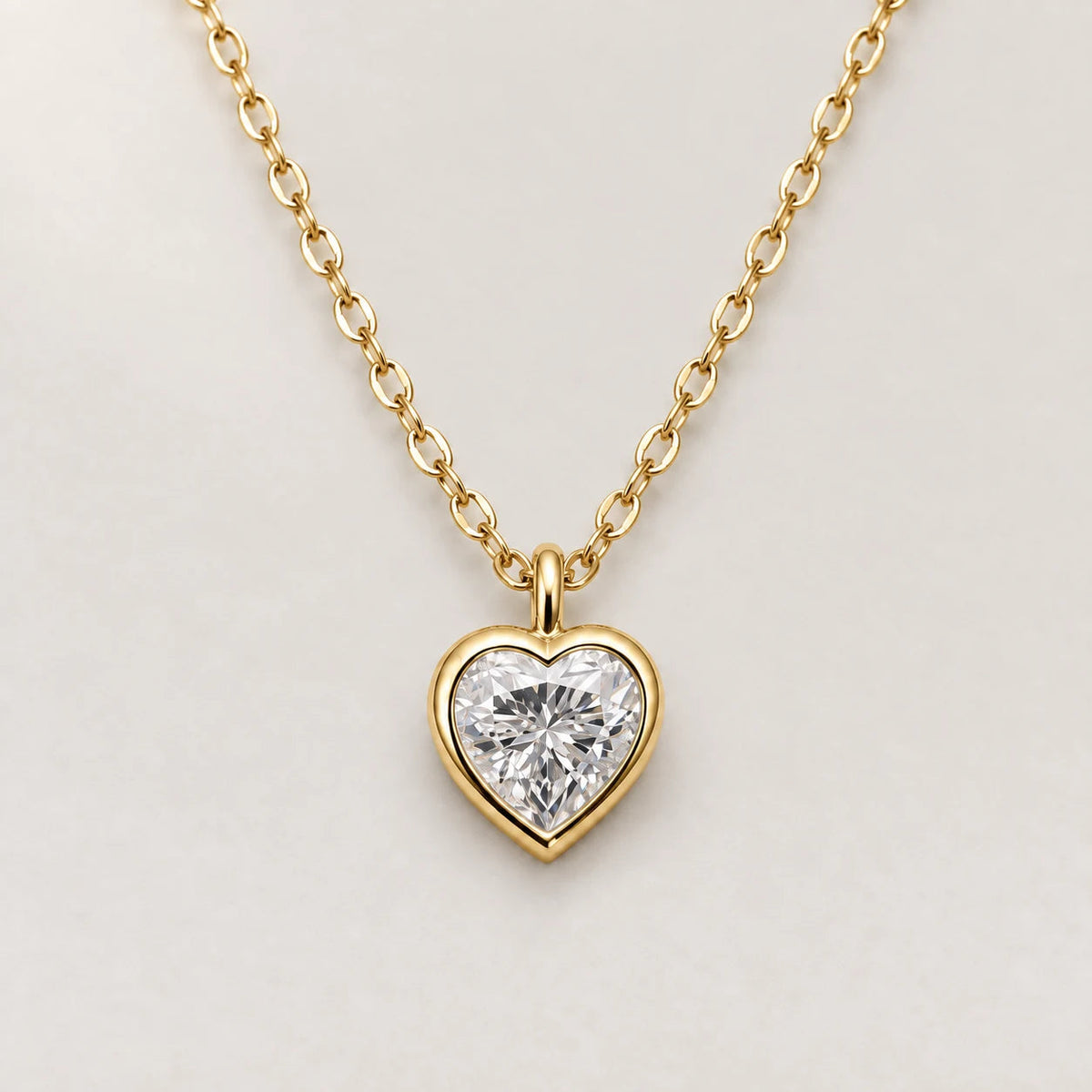 Heart Necklace, gold tone · small
