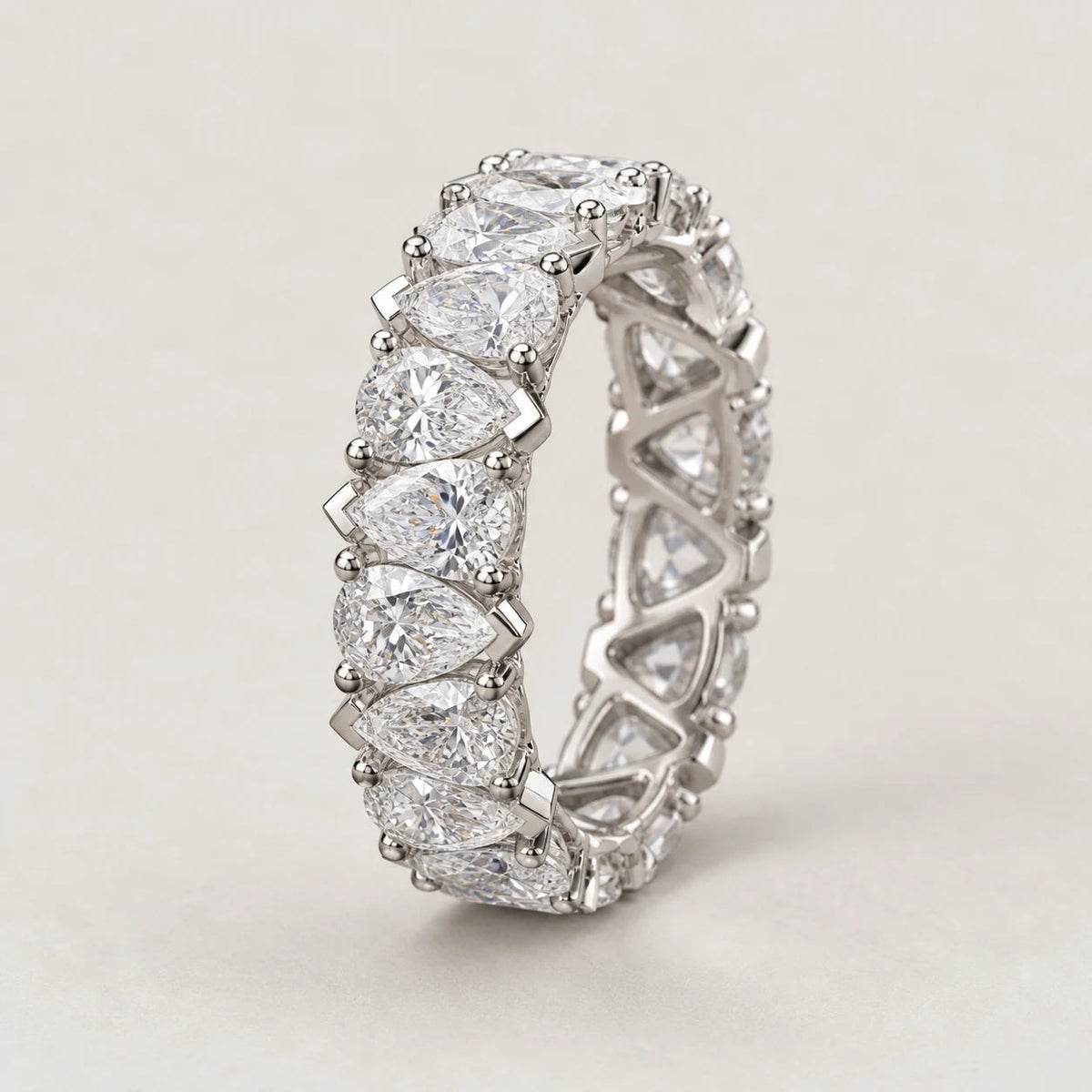 Pear Ring, silver tone